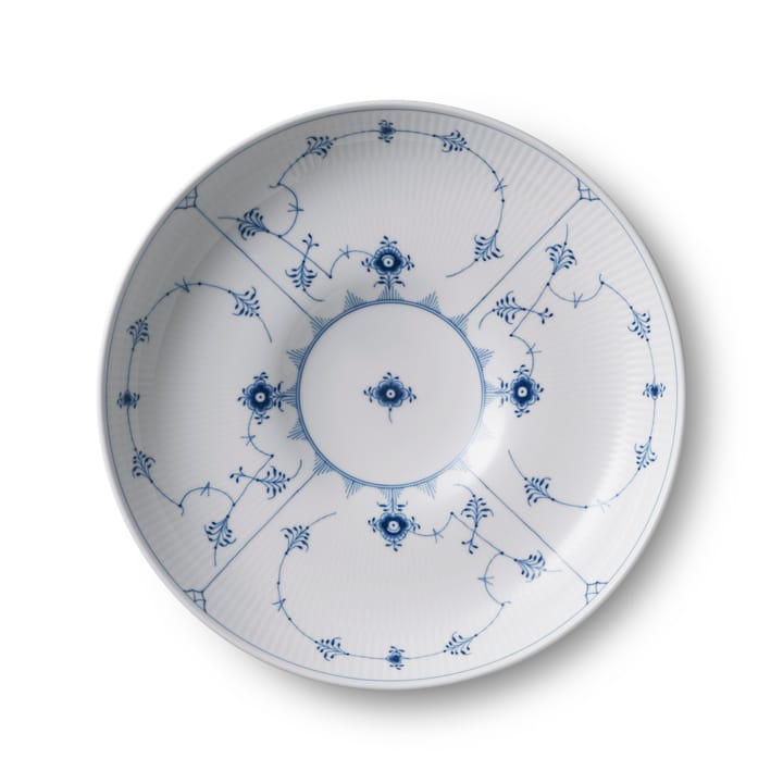 Musselmalet räfflat schaal Ø34 cm - Wit-blauw - Royal Copenhagen