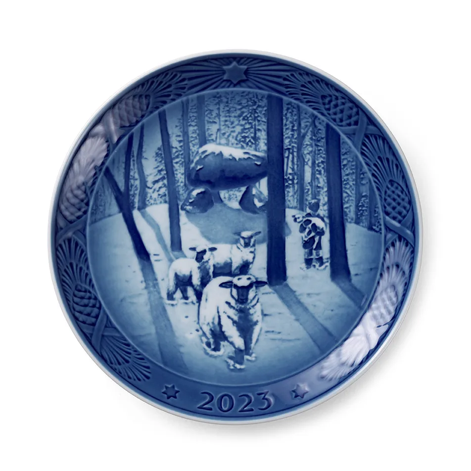 Royal Copenhagen Collectibles kerstbord 2023, Kersttijd in het bos Ø18 cm Royal Copenhagen