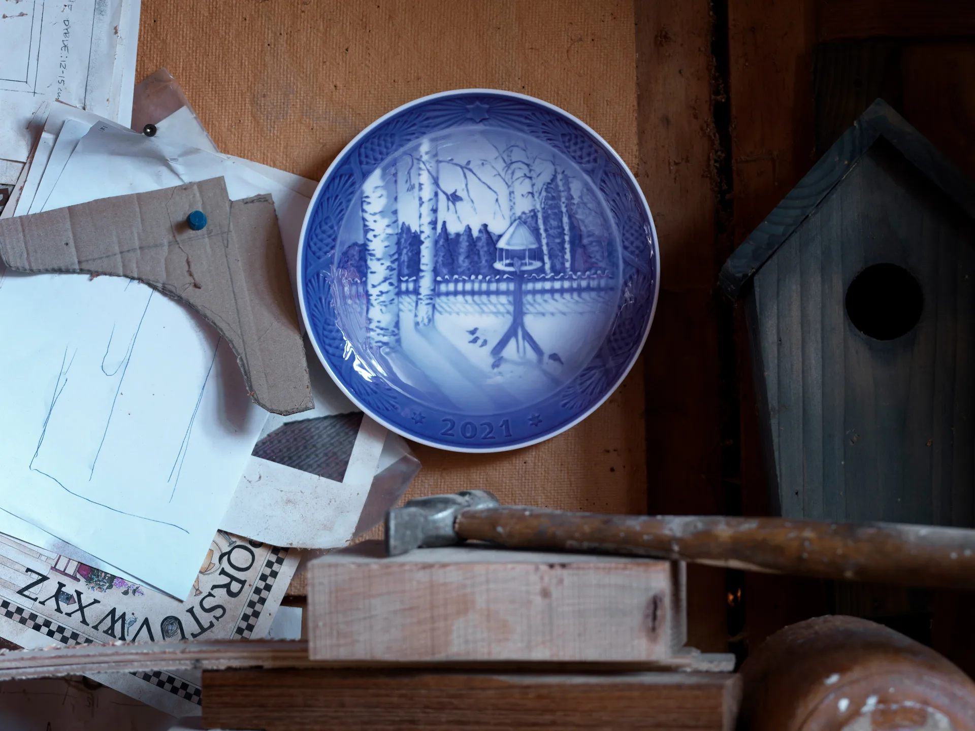 Royal Copenhagen kerstbord 2021, Blauw Royal Copenhagen