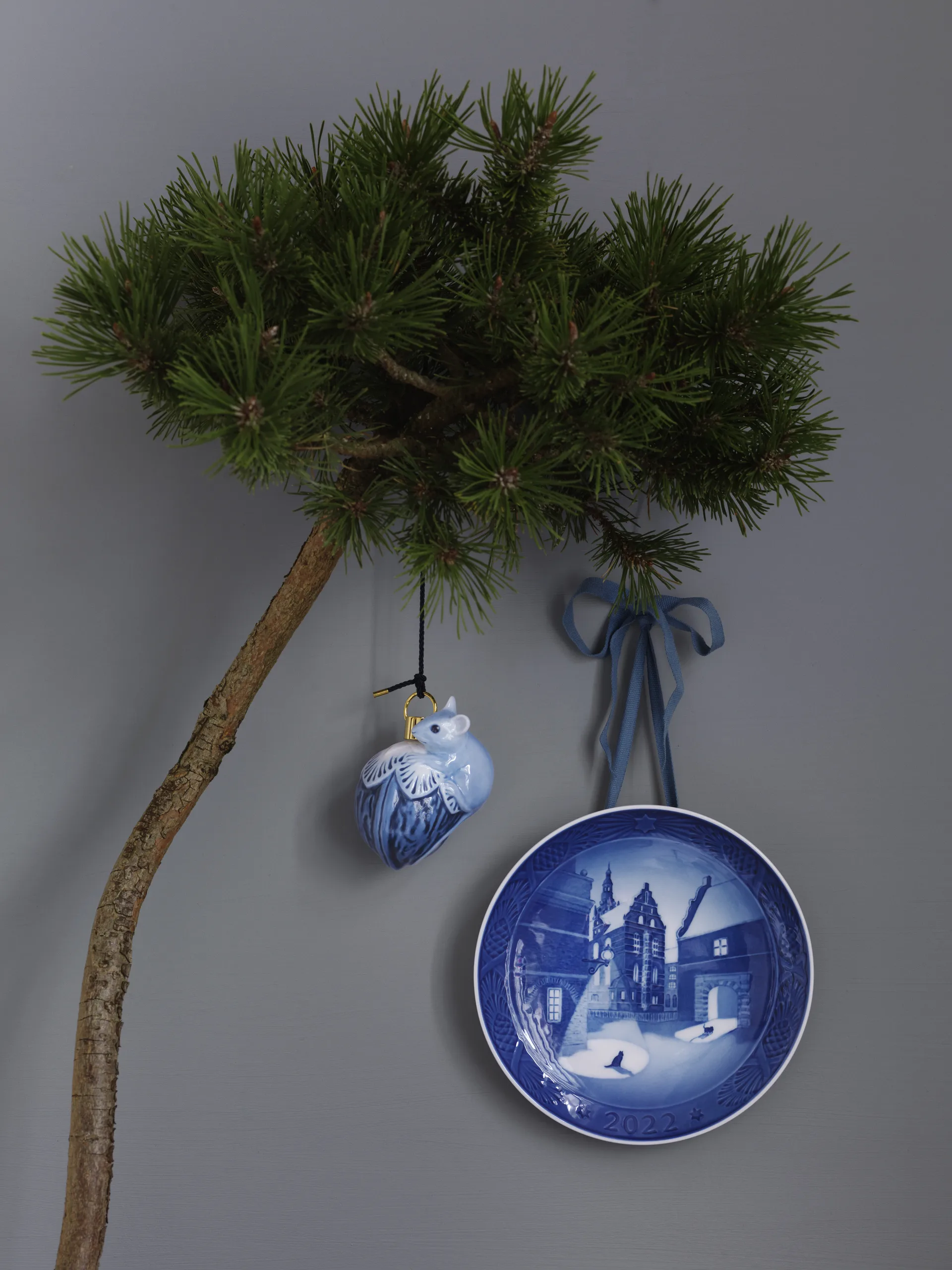 Royal Copenhagen muis kerstdecoratie 2022, wit Royal Copenhagen