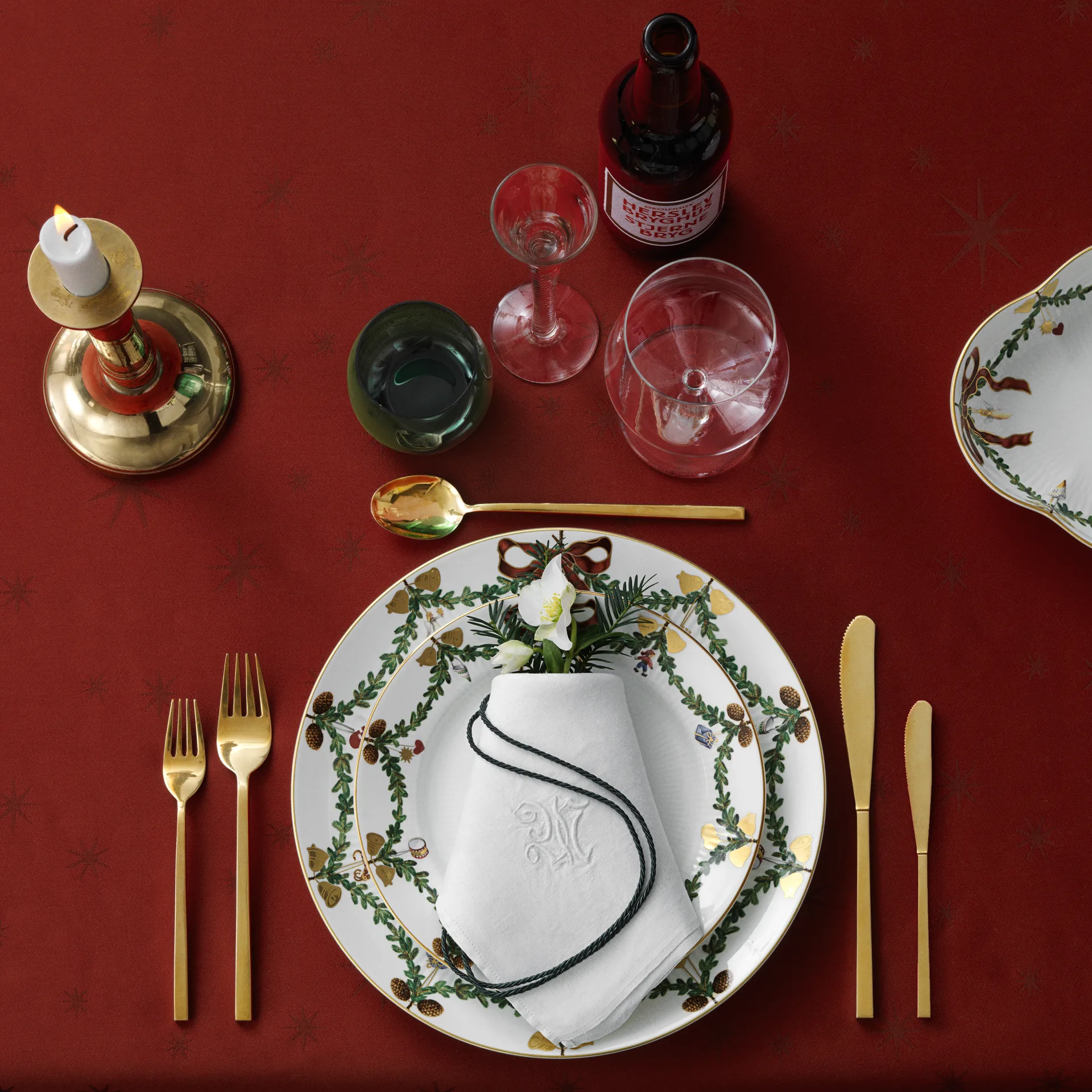 Star Fluted Christmas bord, Ø 19 cm. Royal Copenhagen