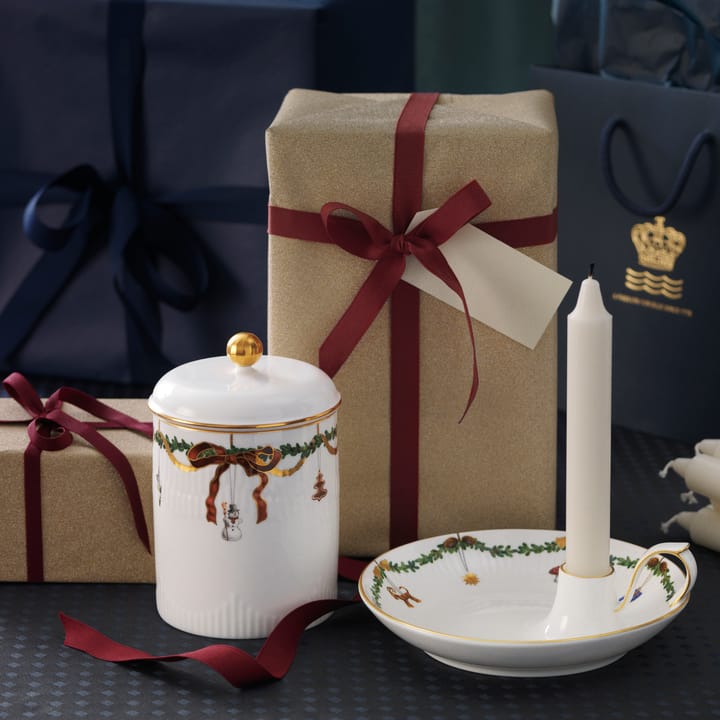 Star Fluted Christmas kandelaar, wit Royal Copenhagen