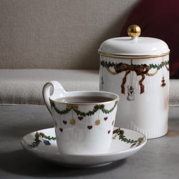 Star Fluted Christmas kop en schotel - 24 cl. - hoog oor - Royal Copenhagen