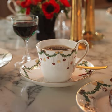 Star Fluted Christmas kop en schotel - 24 cl. - hoog oor - Royal Copenhagen