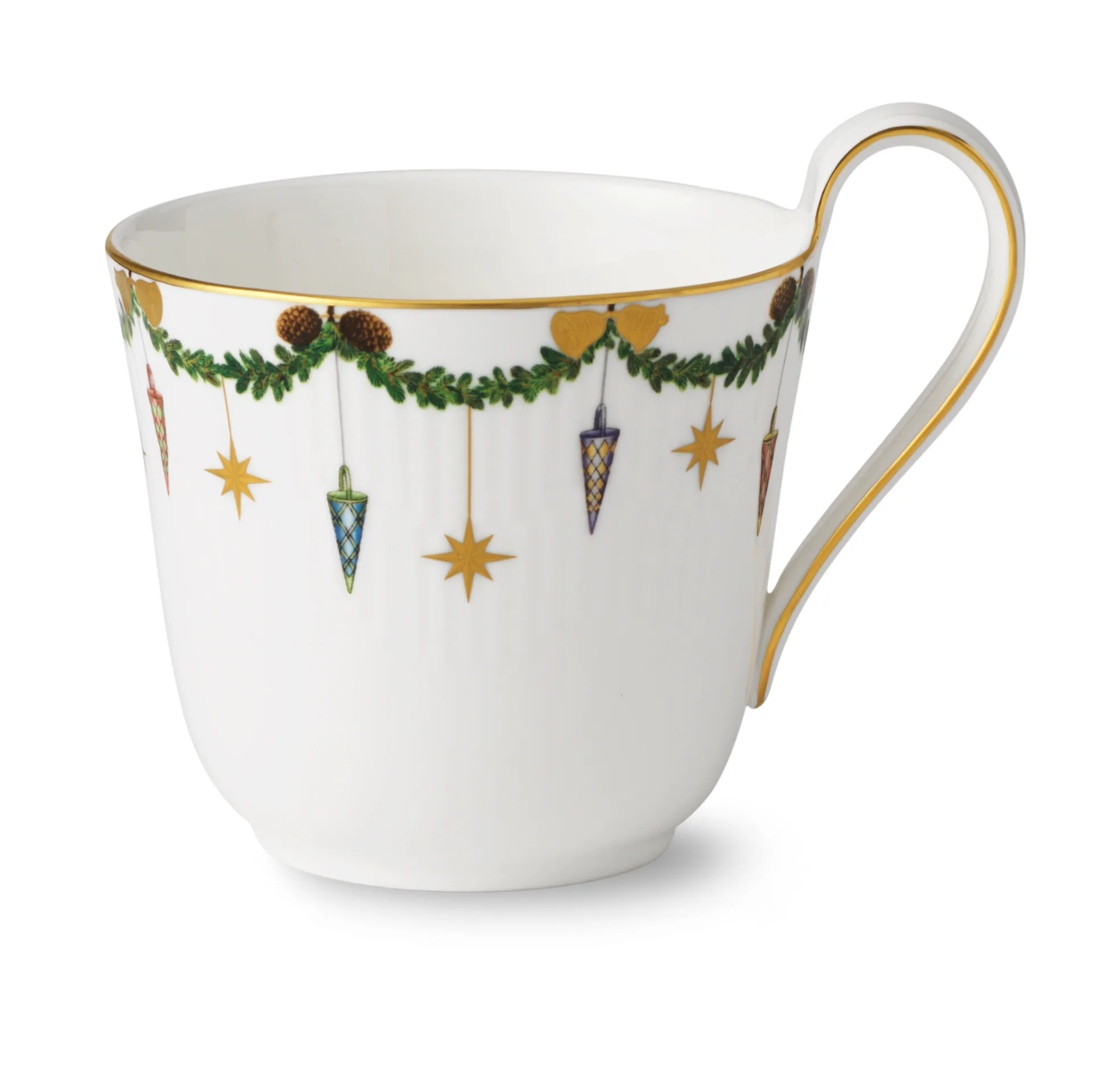 Star Fluted Christmas kop met hoog oor, 33 cl Royal Copenhagen