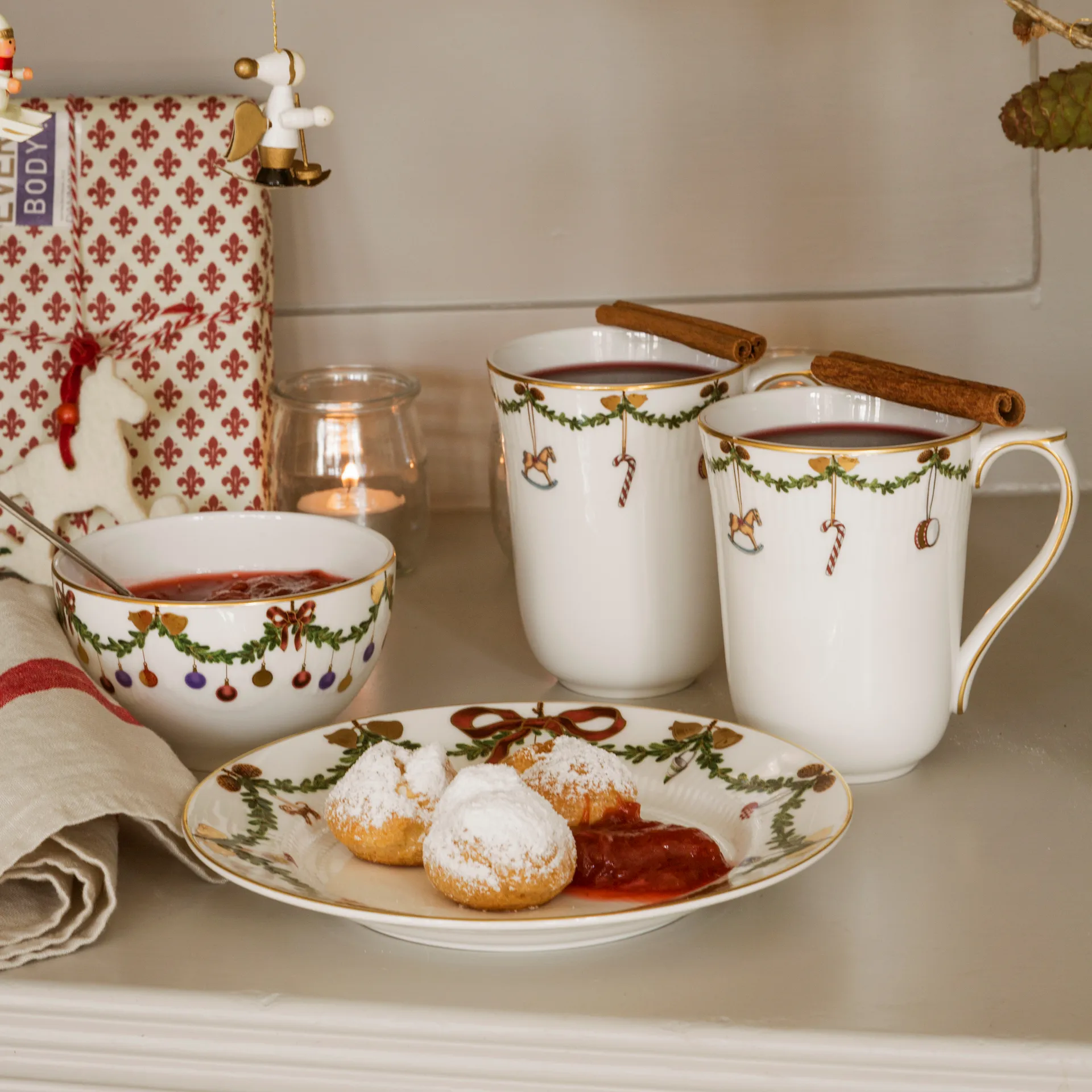 Star Fluted Christmas mok 2-pack, 33 cl. Royal Copenhagen