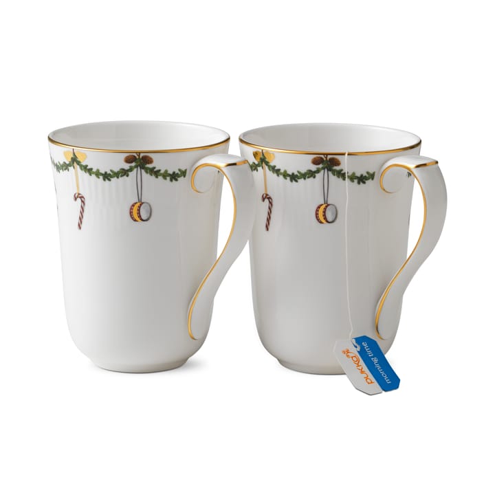 Star Fluted Christmas mok 2-pack, 33 cl. Royal Copenhagen