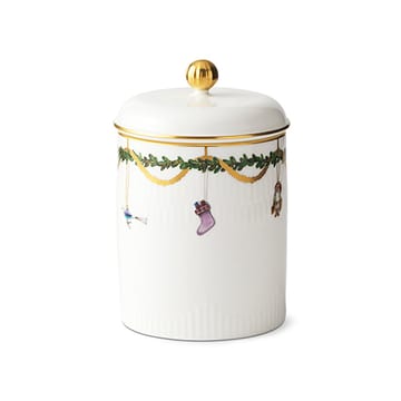 Star Fluted Christmas opbergpot met deksel - wit - Royal Copenhagen