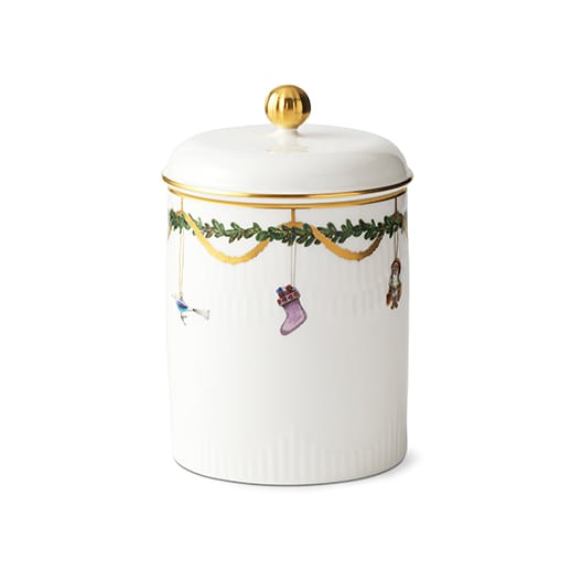 Star Fluted Christmas opbergpot met deksel, wit Royal Copenhagen