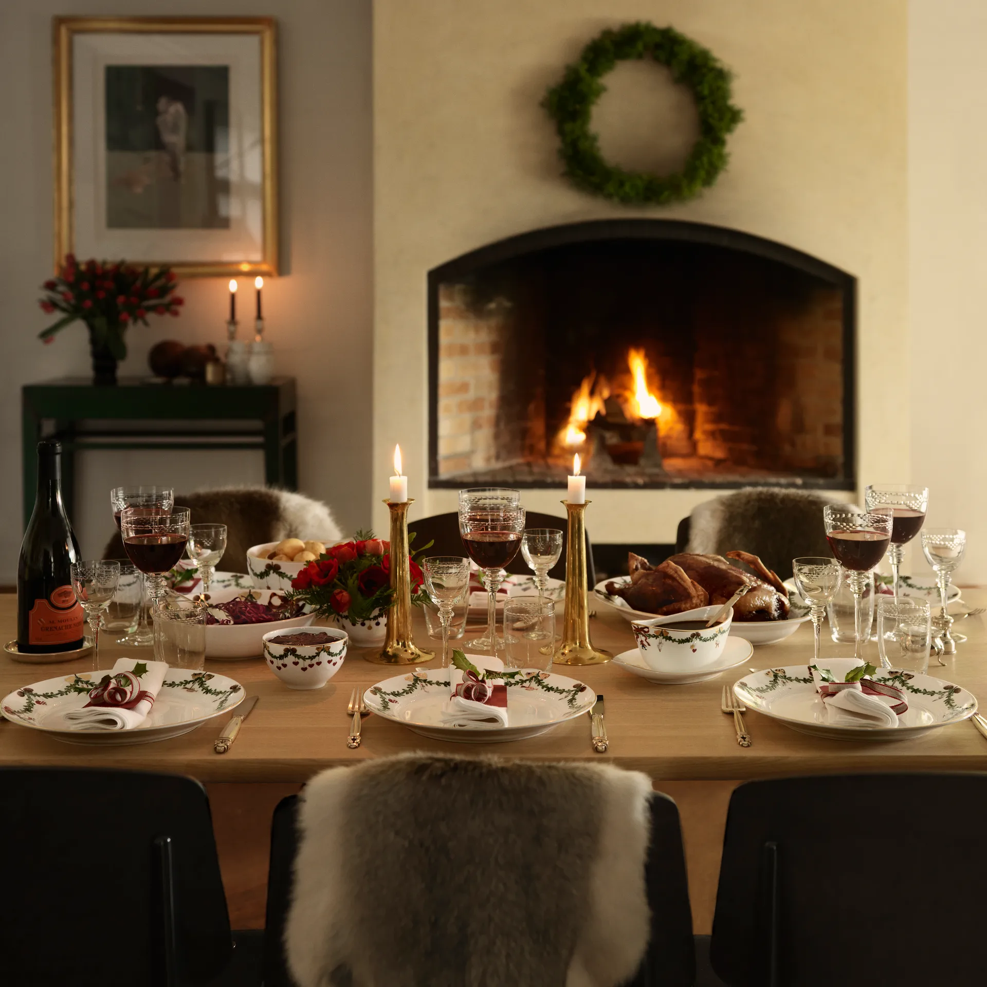 Star Fluted Christmas sauskom met schotel, 43 cl. Royal Copenhagen