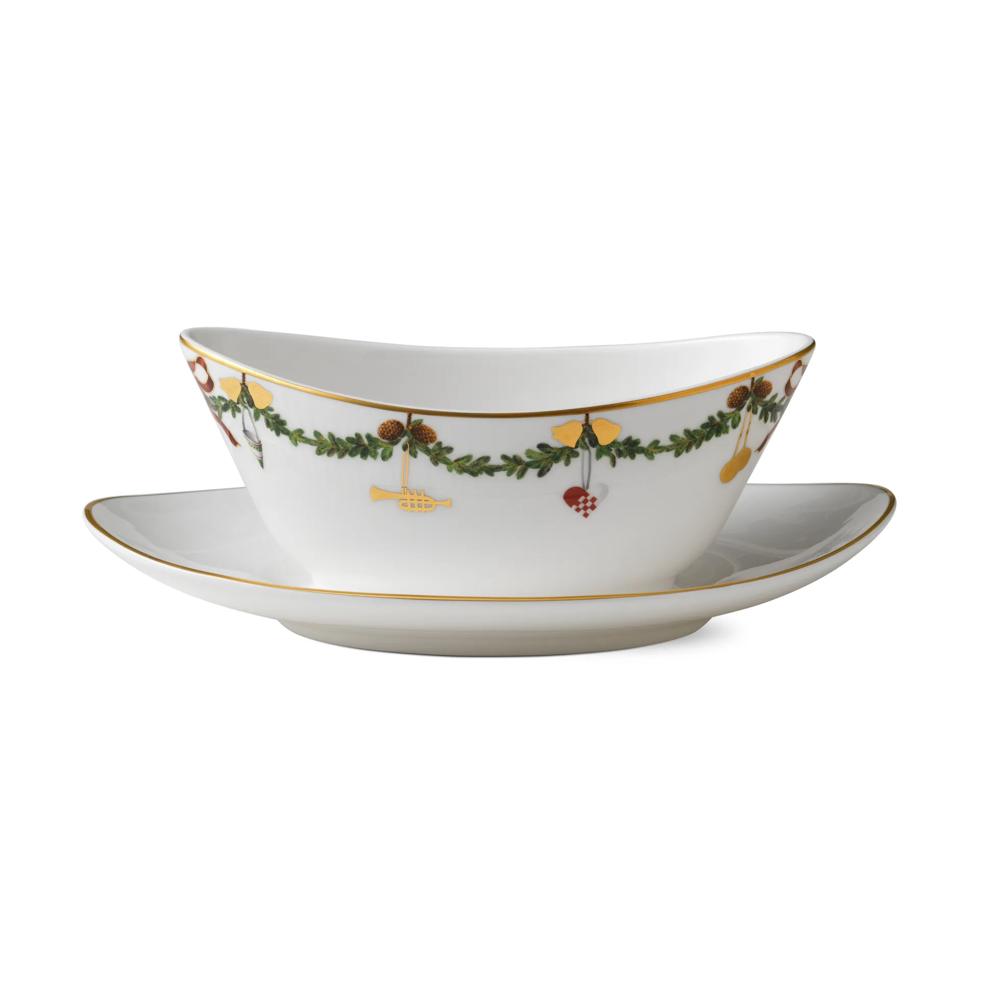 Star Fluted Christmas sauskom met schotel, 43 cl. Royal Copenhagen