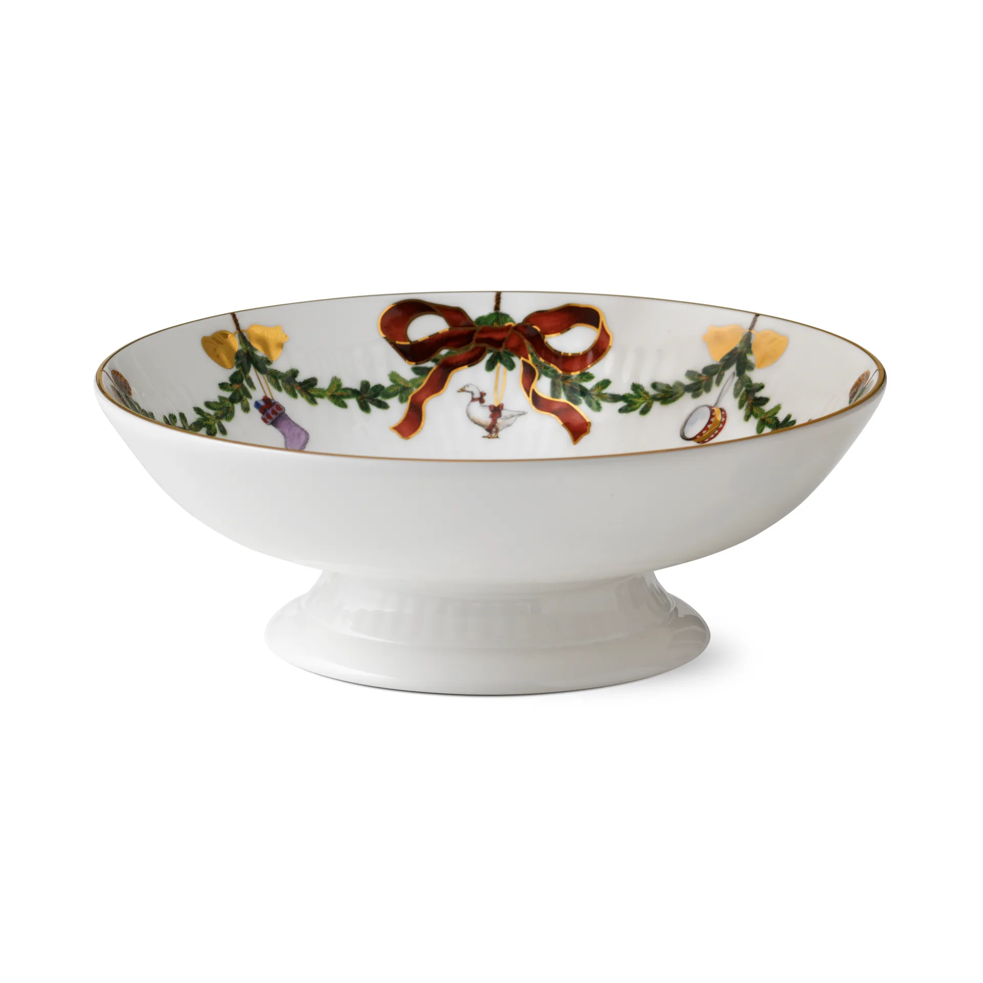 Star Fluted Christmas schaal op voet, 6 cm. Royal Copenhagen