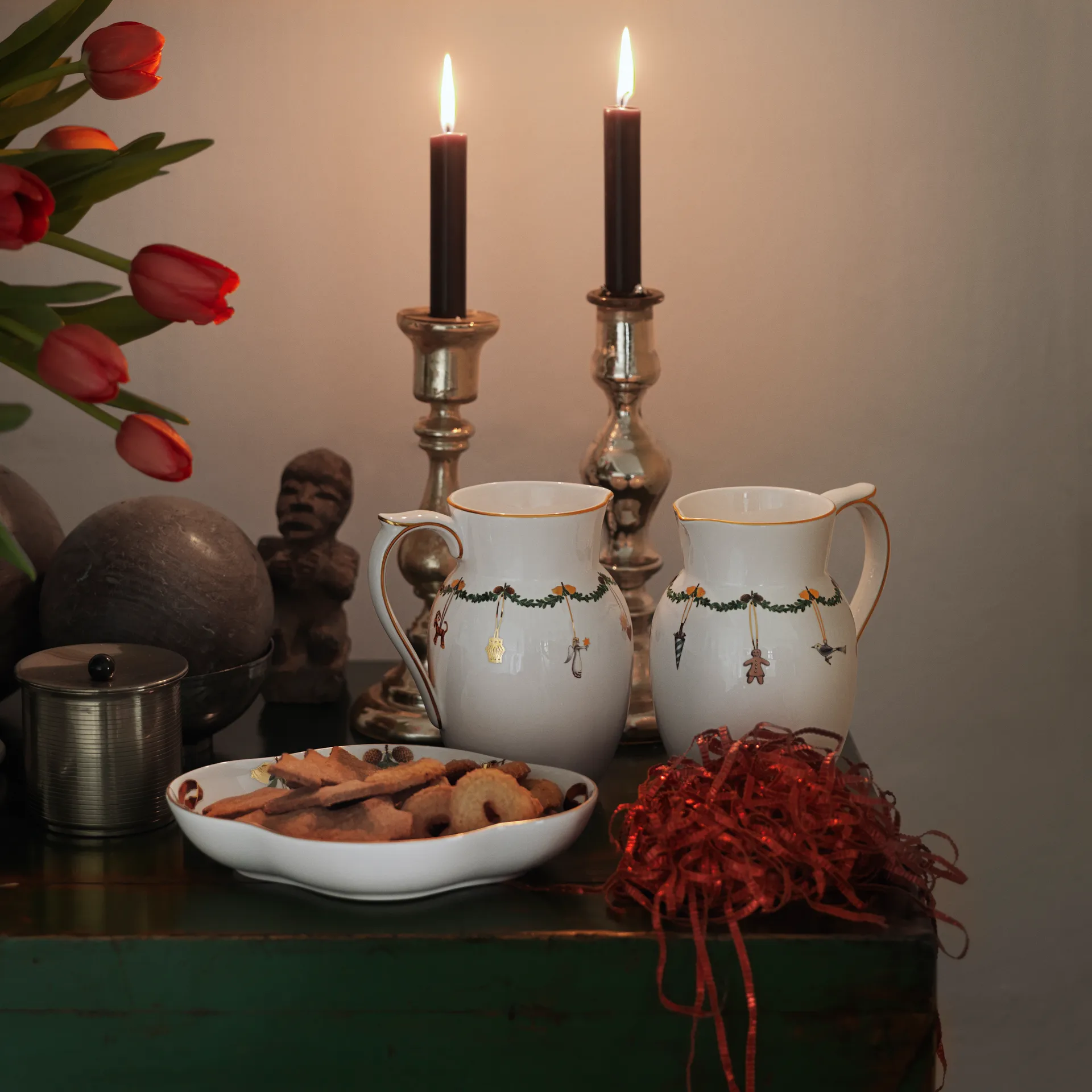 Star Fluted Christmas serveerbord, Ø 18 cm. Royal Copenhagen