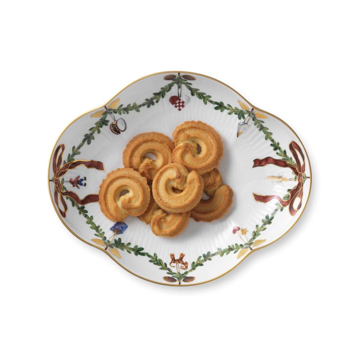 Star Fluted Christmas serveerbord, Ø 18 cm. Royal Copenhagen
