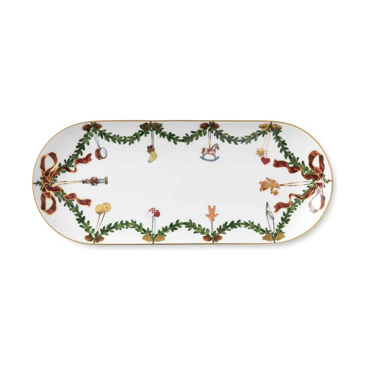 Star Fluted Christmas serveerschaal langwerpig - Ø 39 cm. - Royal Copenhagen
