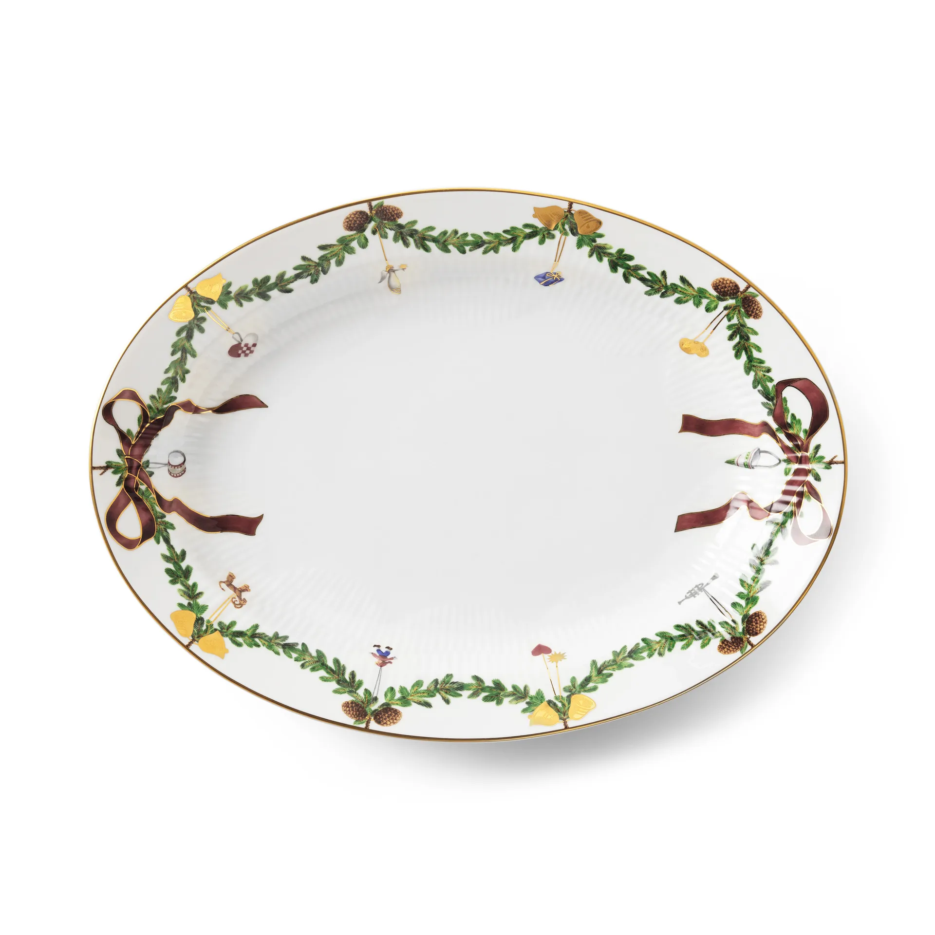 Star Fluted Christmas serveerschaal ovaal, 25,4x34,5 cm Royal Copenhagen