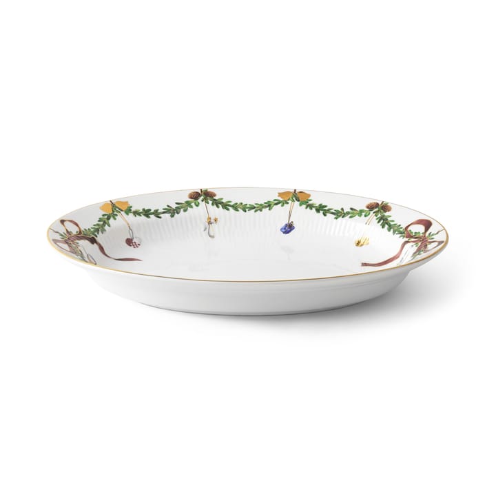 Star Fluted Christmas serveerschaal ovaal, 25,4x34,5 cm Royal Copenhagen