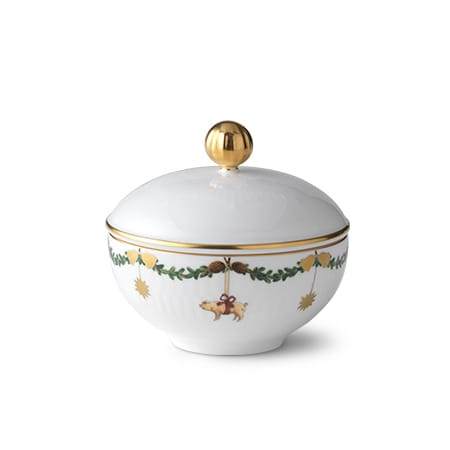 Star Fluted Christmas suikerpot met deksel - 15 cl - Royal Copenhagen