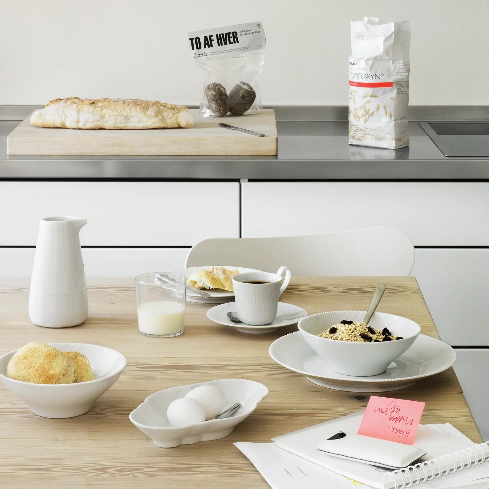 White Elements bord, Ø 26 cm. Royal Copenhagen