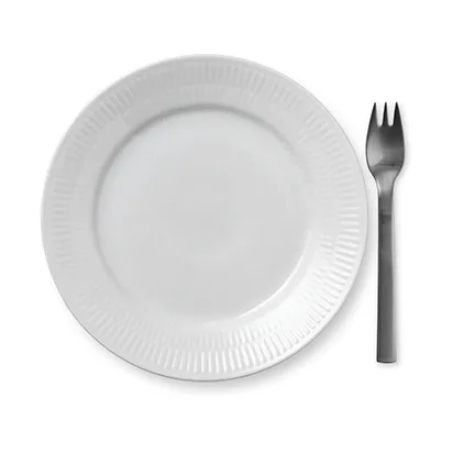 White Fluted bord, Ø 19 cm Royal Copenhagen