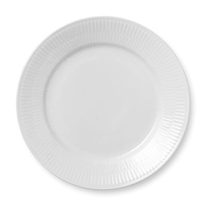 White Fluted bord - Ø 22 cm - Royal Copenhagen