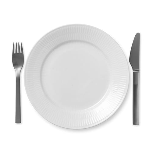White Fluted bord, Ø 22 cm Royal Copenhagen