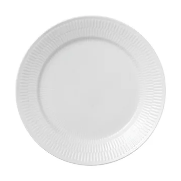 White Fluted bord Ø25 cm - White - Royal Copenhagen
