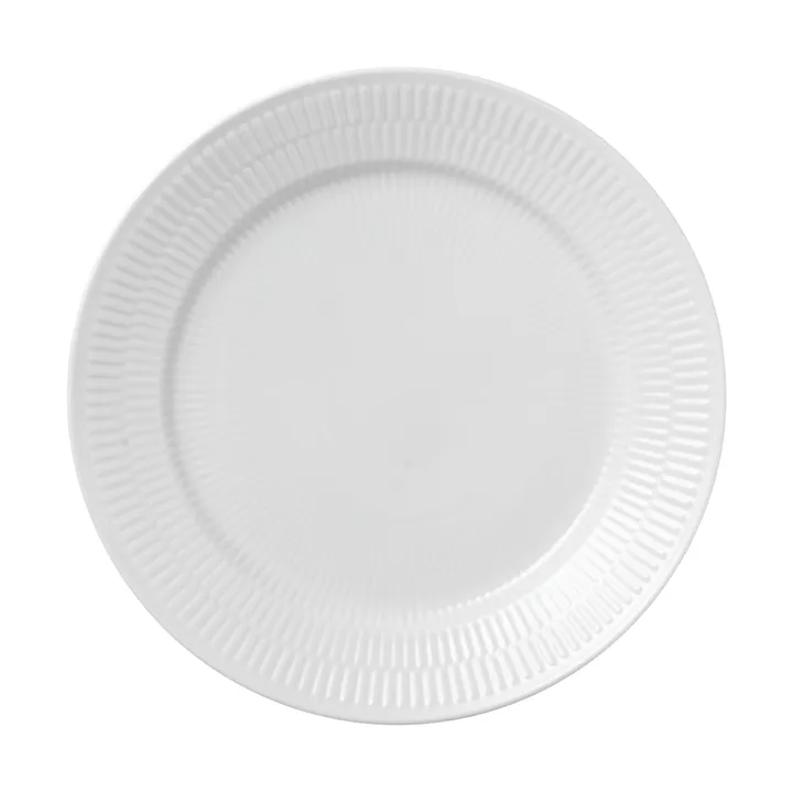 White Fluted bord Ø25 cm - White - Royal Copenhagen