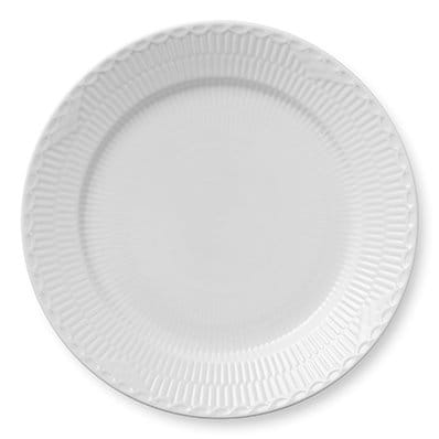 White Fluted Half Lace bord - Ø 27 cm. - Royal Copenhagen