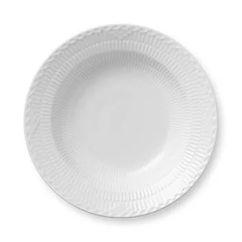 White Fluted Half Lace diep bord - Ø 21 cm. - Royal Copenhagen