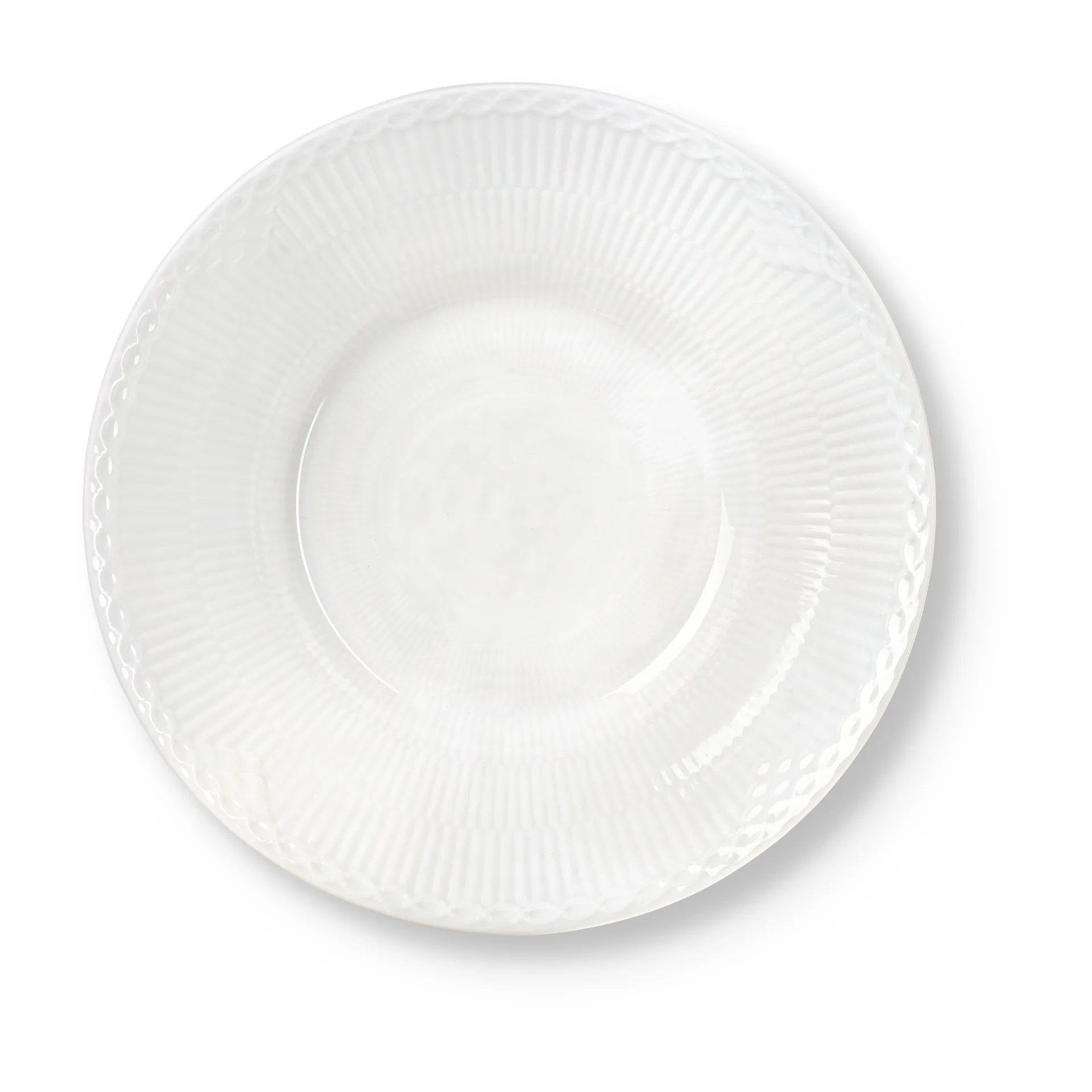 White Fluted Half Lace diep bord, Ø24 cm Royal Copenhagen