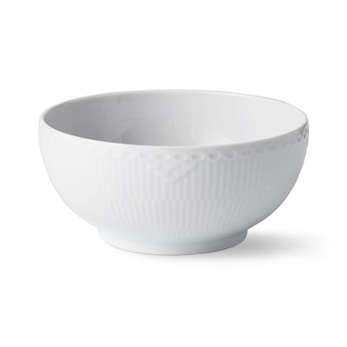 White Fluted Half Lace kom 18cm - Wit - Royal Copenhagen