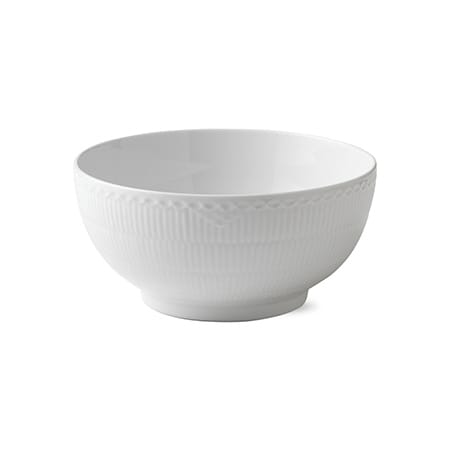 White Fluted Half Lace kom - 24 cm - Royal Copenhagen