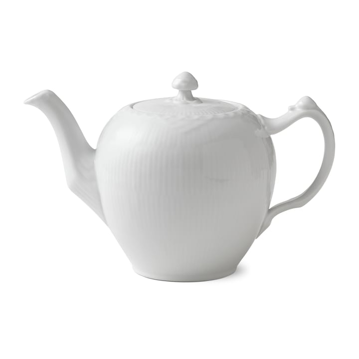 White Fluted Half Lace theekan - 1 liter - Royal Copenhagen