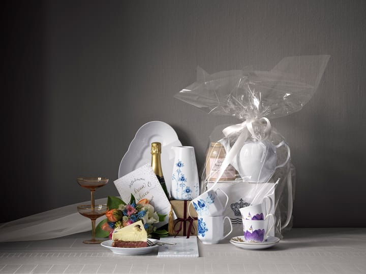 White Fluted Half Lace theekan - 1 liter - Royal Copenhagen