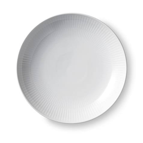 White Fluted modern bord - Ø 20 cm - Royal Copenhagen