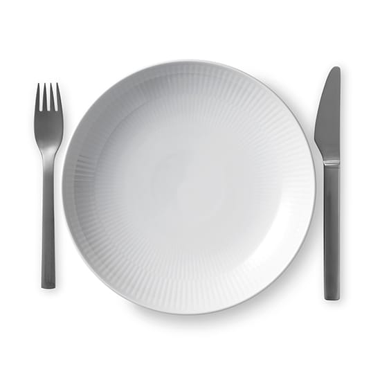 White Fluted modern bord, Ø 20 cm Royal Copenhagen