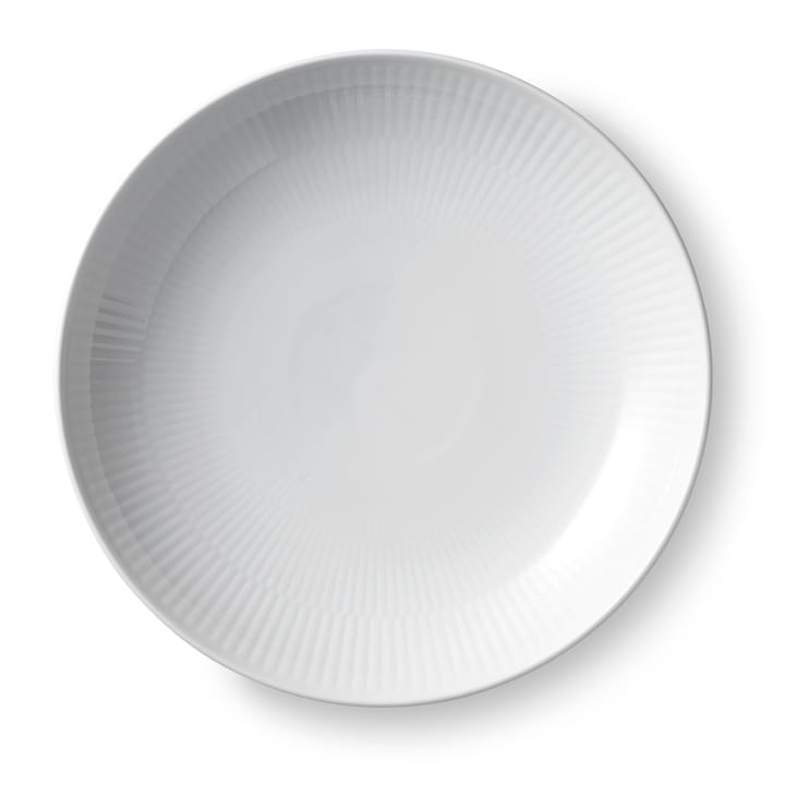 White Fluted modern bord - Ø 25 cm - Royal Copenhagen