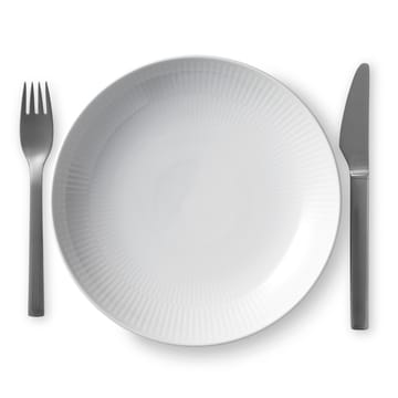 White Fluted modern bord - Ø 25 cm - Royal Copenhagen