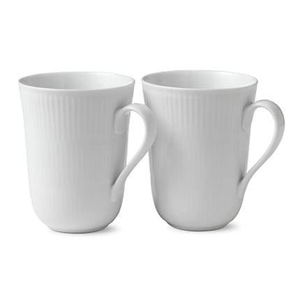 White Fluted mok 2 delig, 33 cl Royal Copenhagen