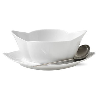 White Fluted sauskom met schotel, 55 cl. Royal Copenhagen