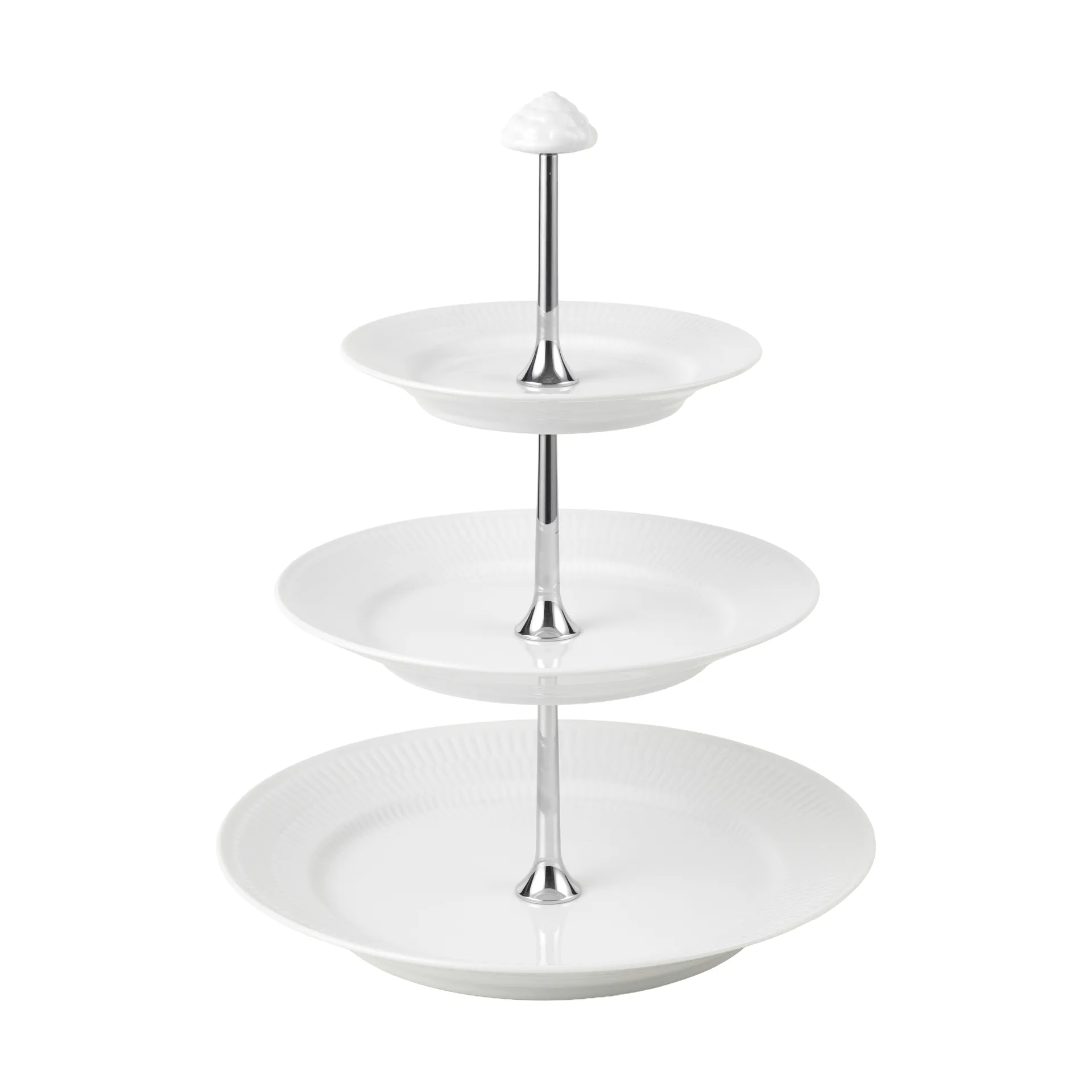 White Fluted schaal met 3 verdiepingen, White Royal Copenhagen