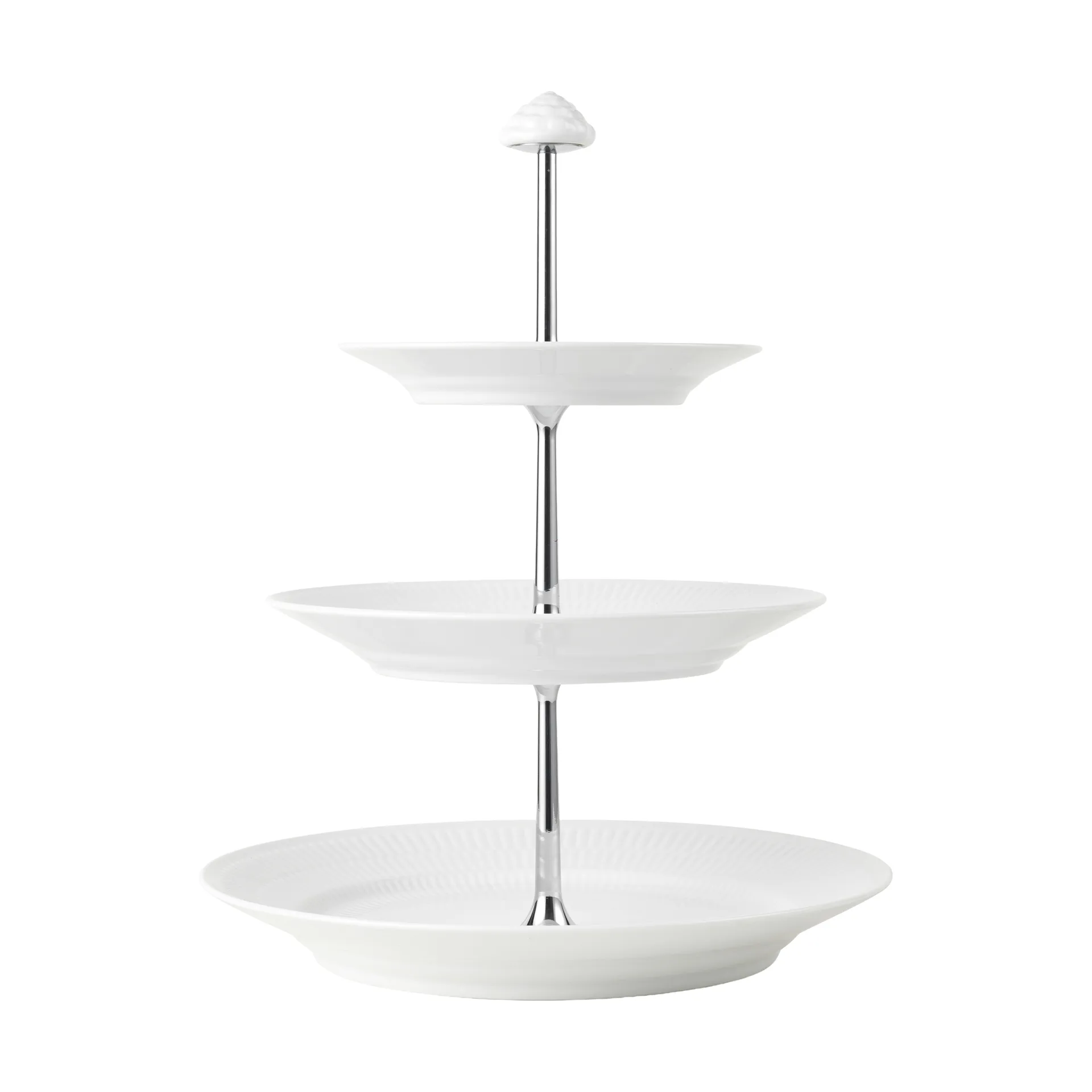 White Fluted schaal met 3 verdiepingen, White Royal Copenhagen