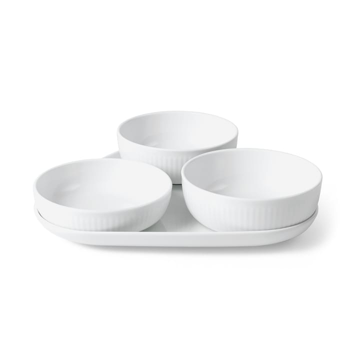 White Fluted serveerset 4-delig - Wit - Royal Copenhagen