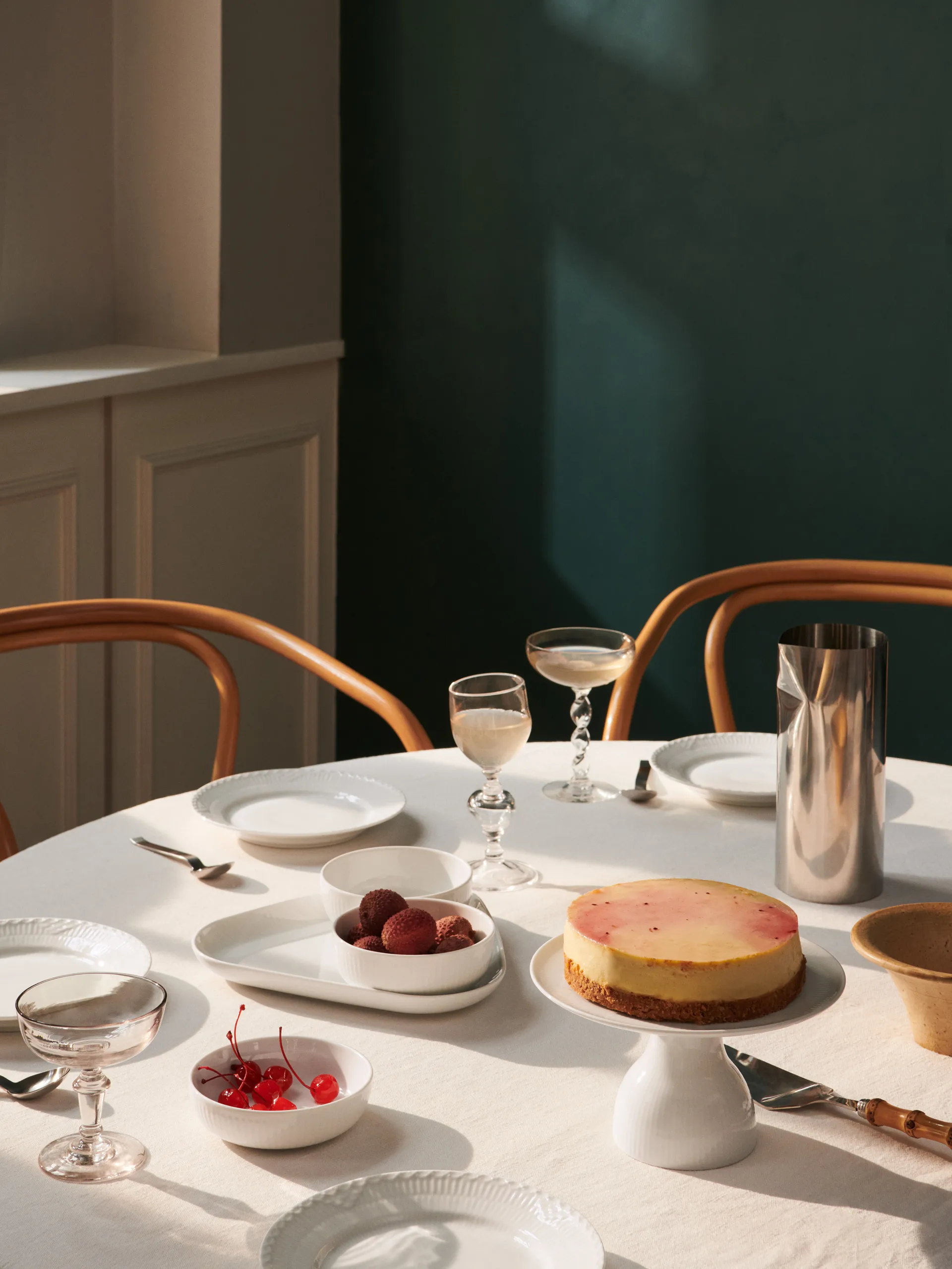 White Fluted serveerset 4-delig, Wit Royal Copenhagen