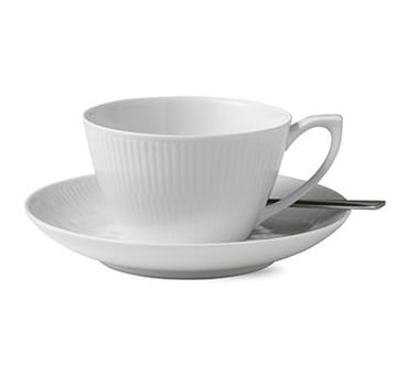 White Fluted theekop met schotel - 28 cl - Royal Copenhagen