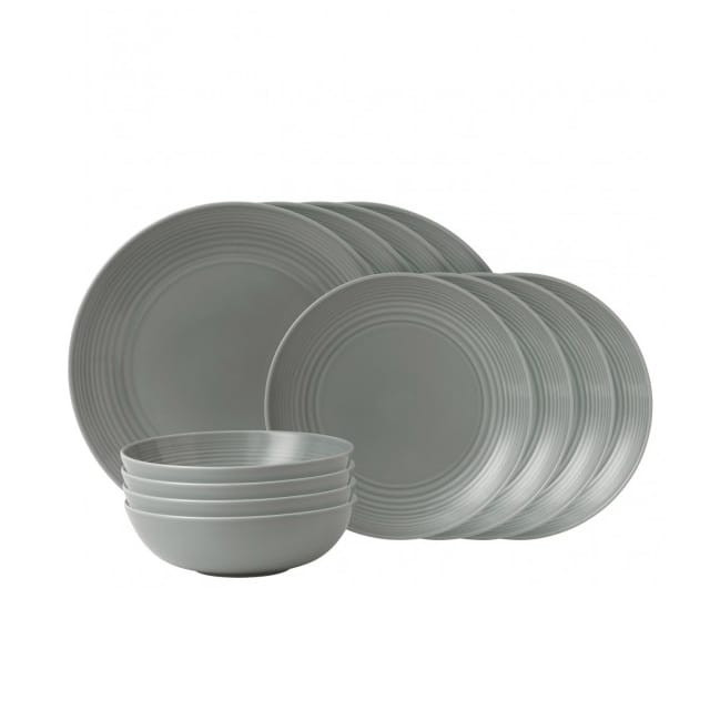 Maze bordenset 12-delig - donkergrijs - Royal Doulton