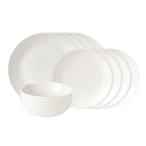 Maze bordenset 12-delig - wit - Royal Doulton