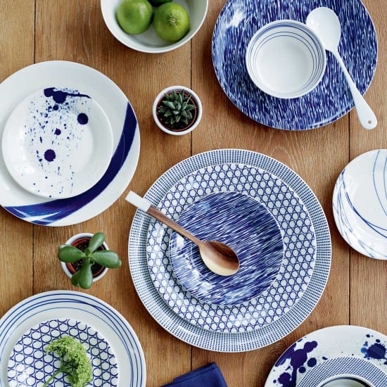 Pacific bord blauw 6-delig, 16 cm Royal Doulton