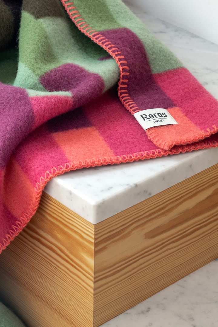 Åsmund bold deken 135x200 cm, Pink-green Røros Tweed